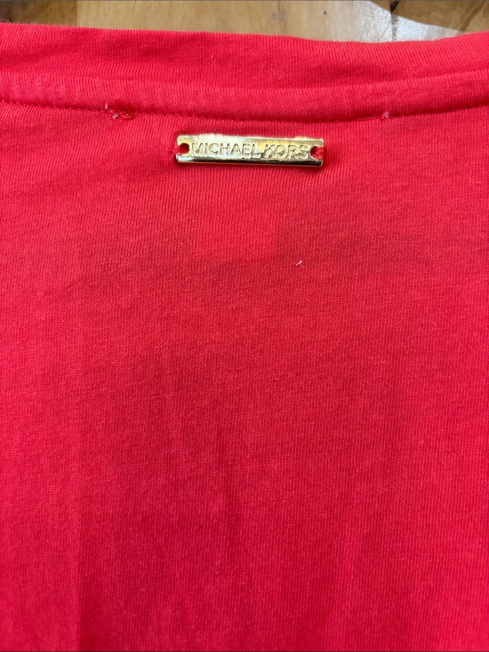 Michael Kors Neon Red Flutter Sleeve Blouse
